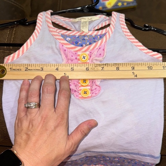 Matilda Jane Girls' Striped and Floral Tank Top size 2 - Picture 4 of 7